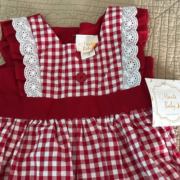 NEW❤️Haute Baby Checkered Apron Dress - Picture 3 of 8